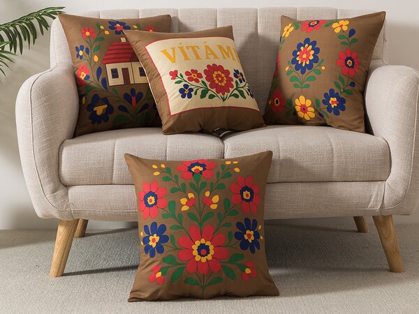 XPOSE® Set obliečok na vankúš VESELKA 43x43 cm - 4ks