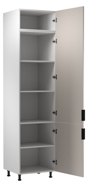 Vysoká kuchynská skriňa SALERNO - šírka 60 cm, biela / béžová