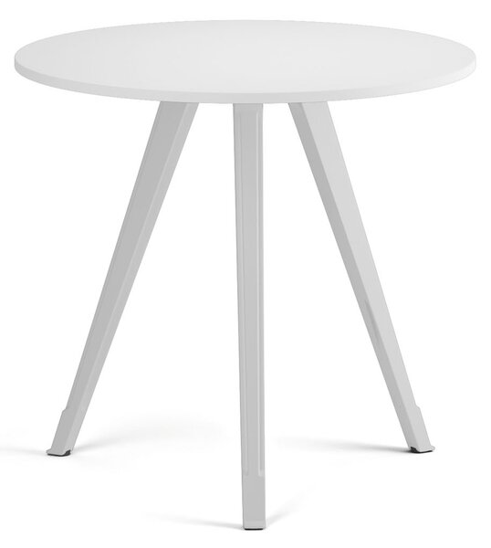 Konferenčný stôl PRIMO ZEN, priemer 80 cm, biela podnož, biela