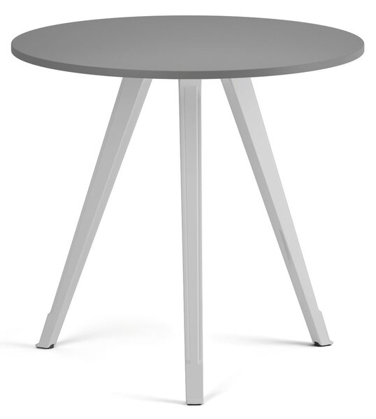 Konferenčný stôl PRIMO ZEN, priemer 80 cm, biela podnož, grafit