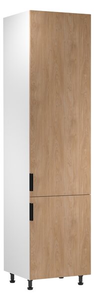 Vysoká kuchynská skriňa SALERNO - šírka 60 cm, biela / dub