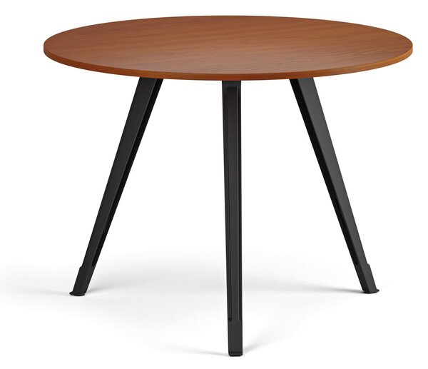 Konferenčný stôl PRIMO ZEN, priemer 100 cm, čierna podnož, čerešňa