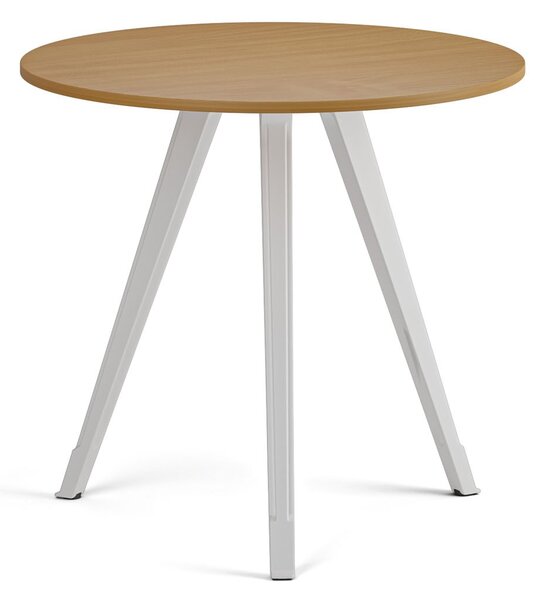 Konferenčný stôl PRIMO ZEN, priemer 80 cm, biela podnož, buk