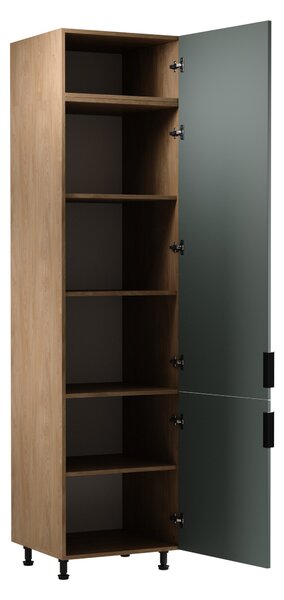 Vysoká kuchynská skriňa SALERNO - šírka 60 cm, baltic storm / zelená