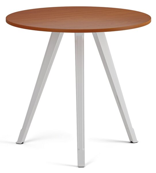 Konferenčný stôl PRIMO ZEN, priemer 80 cm, biela podnož, čerešňa