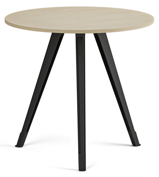 Konferenčný stôl PRIMO ZEN, priemer 80 cm, čierna podnož, breza