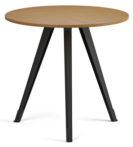 Konferenčný stôl PRIMO ZEN, priemer 80 cm, čierna podnož, buk