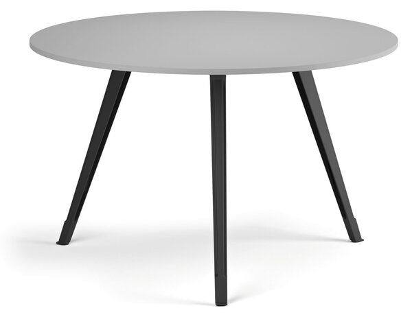 Konferenčný stôl PRIMO ZEN, priemer 120 cm, čierna podnož, sivá