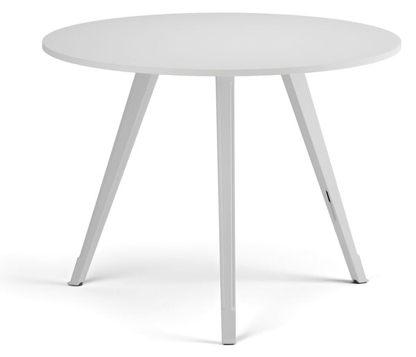 Konferenčný stôl PRIMO ZEN, priemer 100 cm, biela podnož, biela