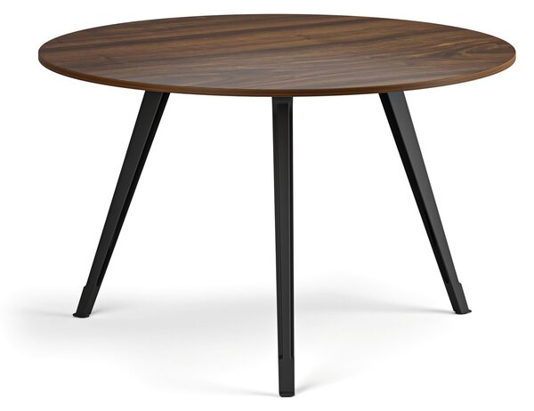 Konferenčný stôl PRIMO ZEN, priemer 120 cm, čierna podnož, orech