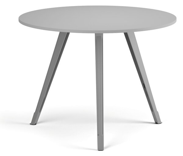 Konferenčný stôl PRIMO ZEN, priemer 100 cm, sivostrieborná podnož, sivá