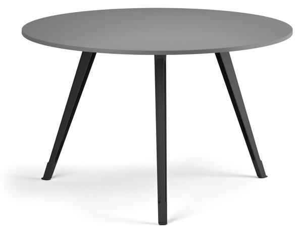 Konferenčný stôl PRIMO ZEN, priemer 120 cm, čierna podnož, grafit