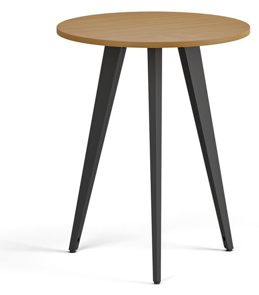 Konferenčný stôl PRIMO VIBE, priemer 60 cm, čierna podnož, buk