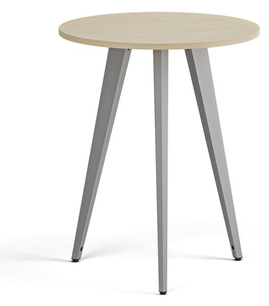 Konferenčný stôl PRIMO VIBE, priemer 60 cm, sivostrieborná podnož, breza