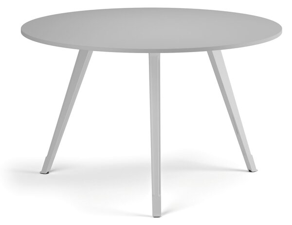 Konferenčný stôl PRIMO ZEN, priemer 120 cm, biela podnož, sivá