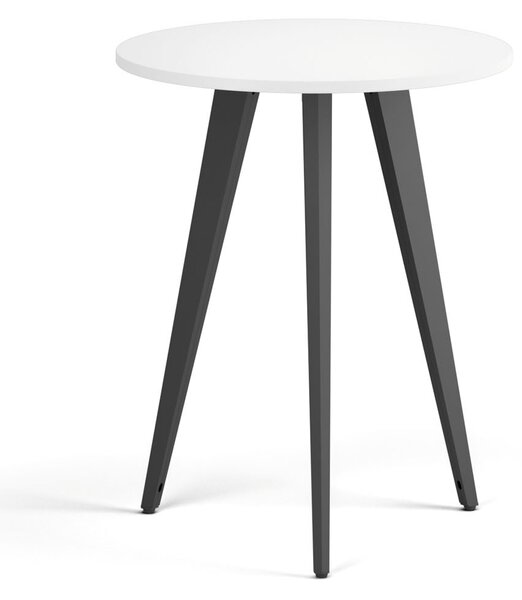 Konferenčný stôl PRIMO VIBE, priemer 60 cm, čierna podnož, biela