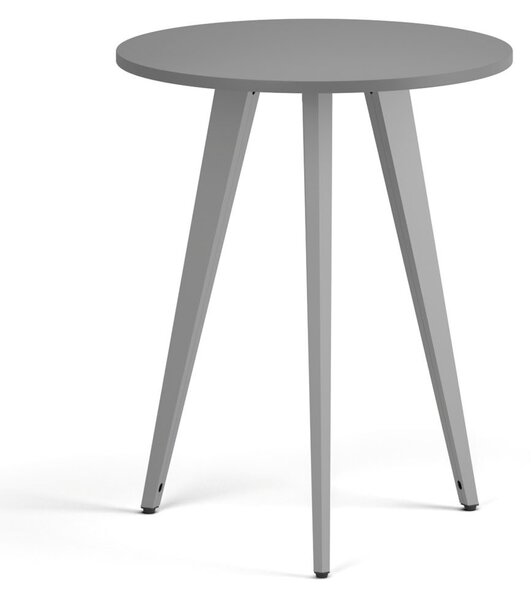 Konferenčný stôl PRIMO VIBE, priemer 60 cm, sivostrieborná podnož, grafit
