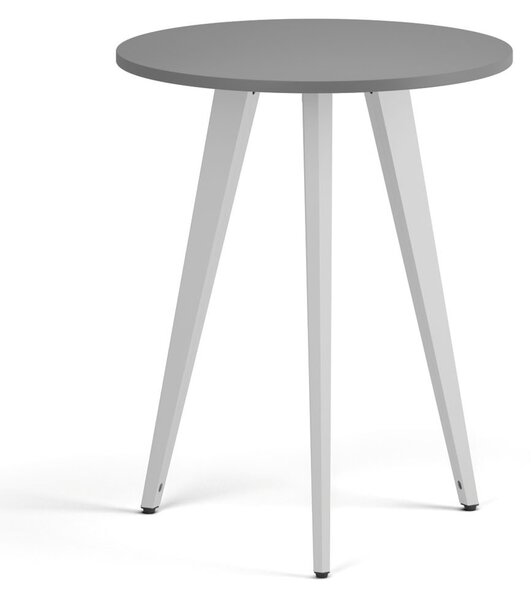 Konferenčný stôl PRIMO VIBE, priemer 60 cm, biela podnož, grafit