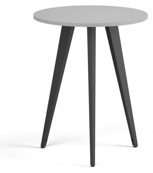 Konferenčný stôl PRIMO VIBE, priemer 60 cm, čierna podnož, sivá