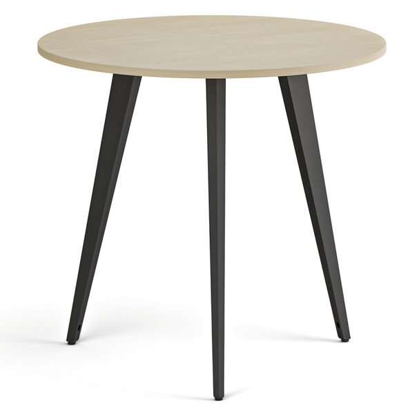 Konferenčný stôl PRIMO VIBE, priemer 80 cm, čierna podnož, breza