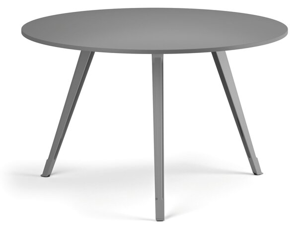 Konferenčný stôl PRIMO ZEN, priemer 120 cm, sivostrieborná podnož, grafit