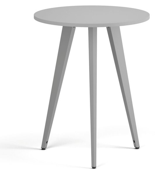 Konferenčný stôl PRIMO VIBE, priemer 60 cm, sivostrieborná podnož, sivá