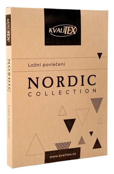 Kvalitex Bavlnené obliečky Nordic Grid sivá, 140 x 220 cm, 70 x 90 cm
