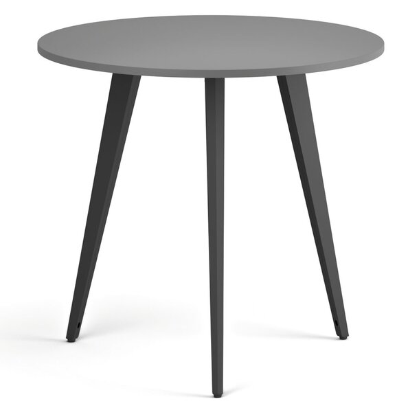 Konferenčný stôl PRIMO VIBE, priemer 80 cm, čierna podnož, grafit