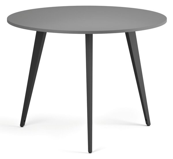 Konferenčný stôl PRIMO VIBE, priemer 100 cm, čierna podnož, grafit
