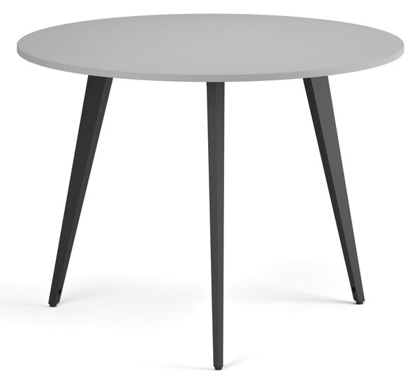 Konferenčný stôl PRIMO VIBE, priemer 100 cm, čierna podnož, sivá