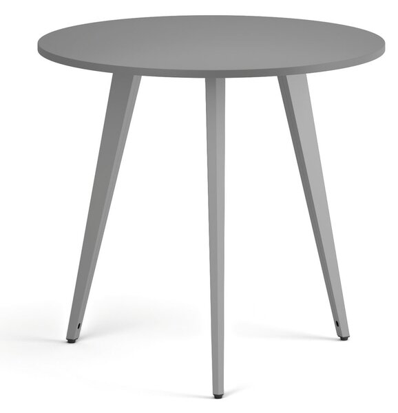 Konferenčný stôl PRIMO VIBE, priemer 80 cm, sivostrieborná podnož, grafit
