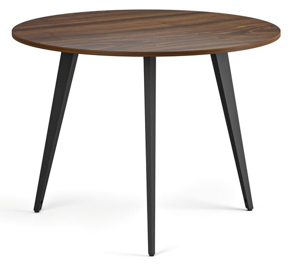 Konferenčný stôl PRIMO VIBE, priemer 100 cm, čierna podnož, orech