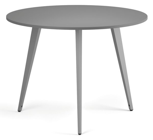 Konferenčný stôl PRIMO VIBE, priemer 100 cm, sivostrieborná podnož, grafit