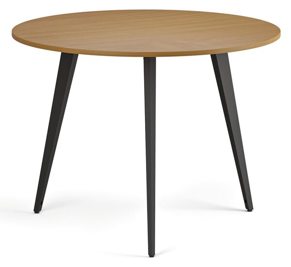 Konferenčný stôl PRIMO VIBE, priemer 100 cm, čierna podnož, buk