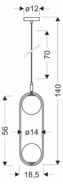 Luster na lanku CORDEL 2xG9/28W/230V čierna/dymová čierna