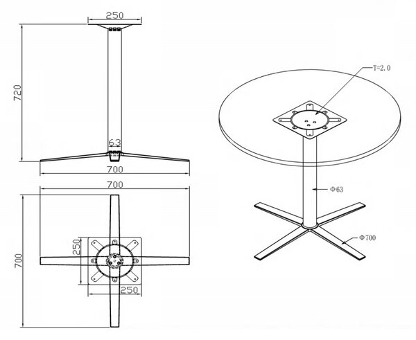 Konferenčný stolík AURA, priemer 60 cm, biela podnož, čerešňa