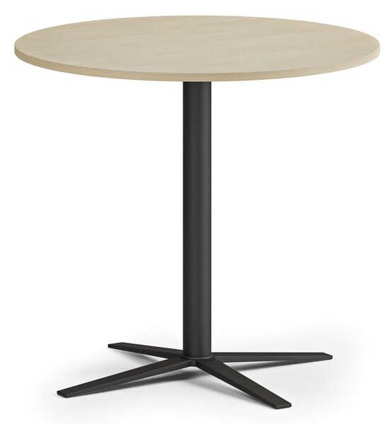 Konferenčný stolík AURA, priemer 60 cm, čierna podnož, breza