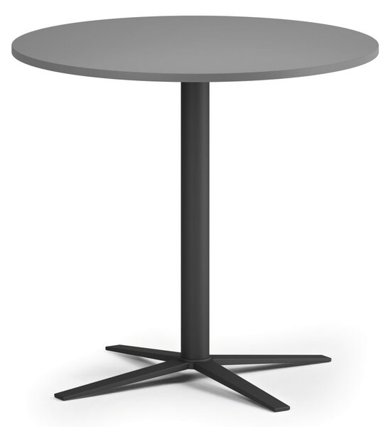 Konferenčný stolík AURA, priemer 60 cm, čierna podnož, grafit