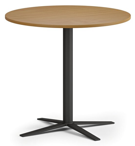 Konferenčný stolík AURA, priemer 60 cm, čierna podnož, buk