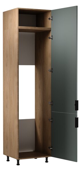 Skriňa na vstavanú chladničku SALERNO - šírka 60 cm, dub / zelená