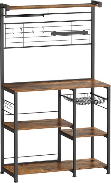 VASAGLE Kuchynský regál s magnetickým držiakom nožov 90 x 167 x 42 cm