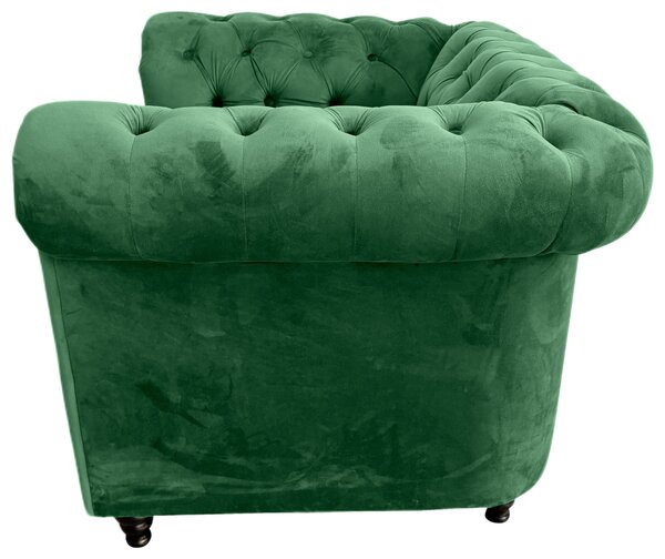 KRESLO CHESTERFIELD, textil, zelená, čierna Xora - Kreslá