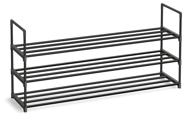 SONGMICS Skladací botník 3 police 116 x 55 x 30 cm čierna