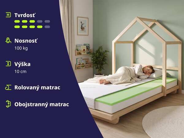 Detský penový matrac Calavo Basic 70x140 - viskózový poťah Avocado