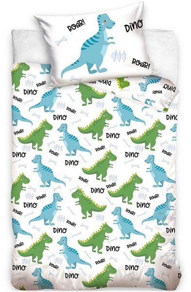 Posteľné obliečky do detskej postieľky s dinosaurami - 100% bavlna - 100×135 cm + 40×60 cm