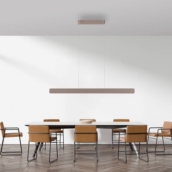 Paul Neuhaus LED závesné svietidlo Q-Stretto, bronzová, 120 cm, Hnedá / staromosadz, Obývacia izba / jedáleň, kov, Moderný, Závesné svietidlo