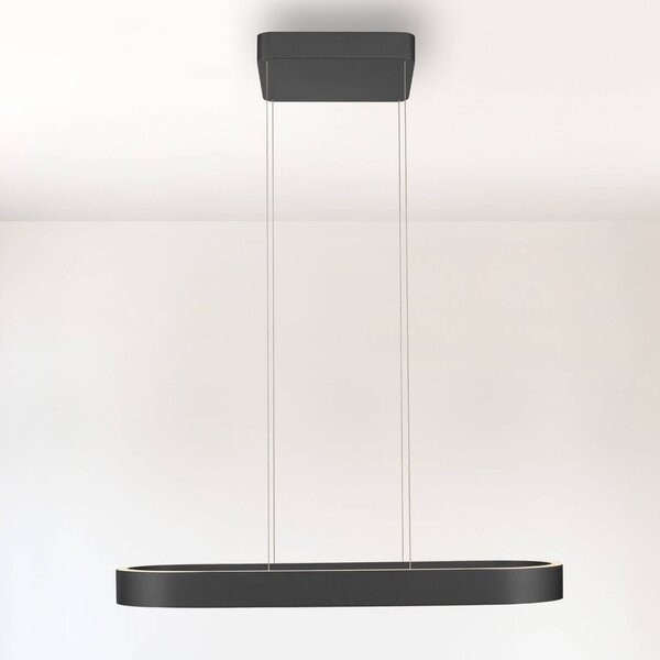 Paul Neuhaus LED závesné svietidlo Q-Stretto, čierne, 86,8 cm, Čierna, Obývacia izba / jedáleň, kov, Moderný, Závesné svietidlo
