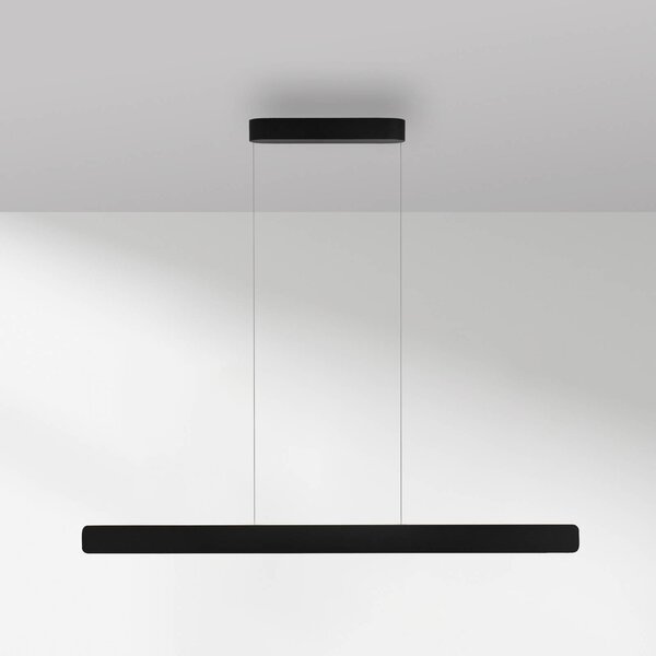 Paul Neuhaus LED závesné svietidlo Q-Stretto, čierne, 120 cm, Čierna, Obývacia izba / jedáleň, kov, Moderný, Závesné svietidlo
