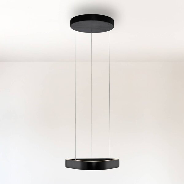 Paul Neuhaus LED závesné svietidlo Q-Stretto, čierne, 40,8 cm, Čierna, Obývacia izba / jedáleň, kov, Moderný, Závesné svietidlo