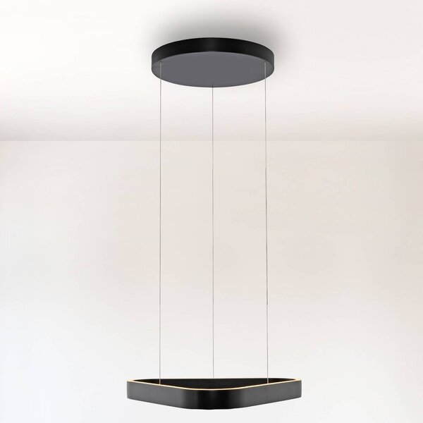 Paul Neuhaus LED závesné svietidlo Q-Stretto, čierne, 60 cm, Čierna, Obývacia izba / jedáleň, kov, Moderný, Závesné svietidlo